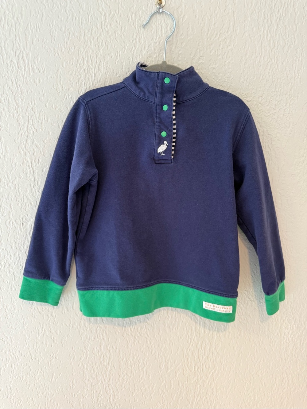 The Beaufort Bonnet Company Navy Pullover with Green Trim